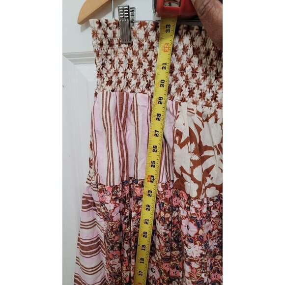 Universal Thread Women's Plus Size Bohemian Patchwork Maxi Skirt Floral & Stripe - Picture 5 of 9